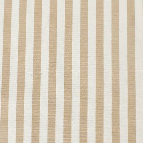 Tan/Cream Stripe Printed Cotton Canvas Decorating Fabric DFW58137