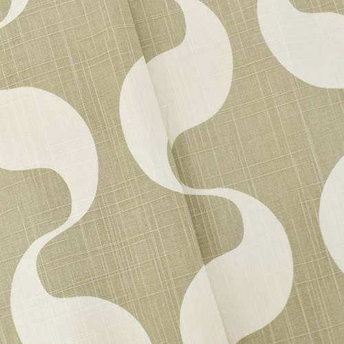 Taupe/Ivory Abstract Ogee Printed Linen Blend Decor Fabric DFW58142