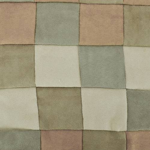 Tan/Multi Faux Suede Square Patchwork Decorating Fabric DFW58162