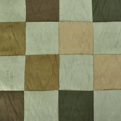 Brown/Tan/Multi Faux Suede Square Patchwork Decor Fabric DFW58163