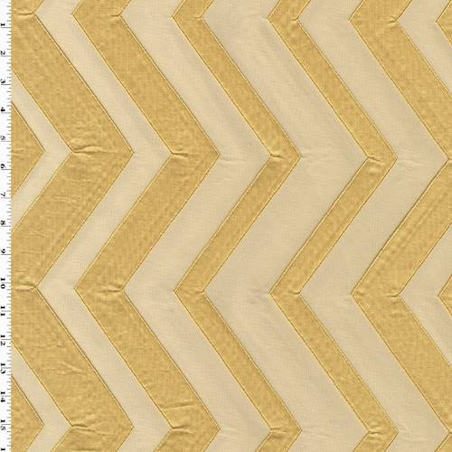 *3 5/8 YD PC--Creme/Yellow Zig-Zag Woven Home Decorating Fabric DFWX0996-X