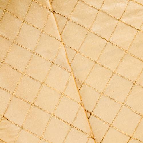 Golden Hour Beige Silk Diamond Pintuck Shantung Decor Fabric DFW58171
