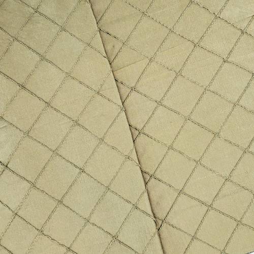 Metallic Taupe Silk Diamond Pintuck Shantung Decor Fabric DFW58174