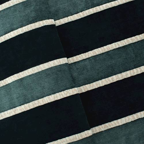 Midnight/Gunmetal/Off White Stripe Chenille Decor Fabric DFW58255