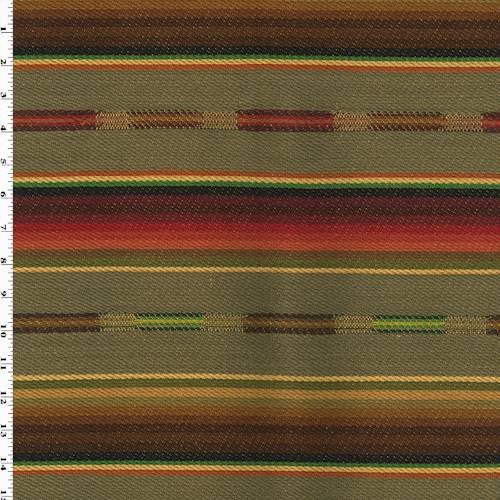 *1 1/4 YD PC--Multi-Colored Striped Twill Woven Home Decorating Fabric DFWX1056-X