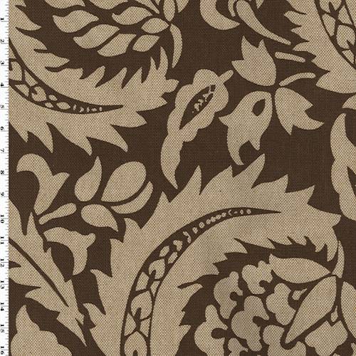 *2 3/8 YD PC--Brown/Beige/Ivory Floral Repeat Woven Home Decorating Fabric DFWX1067-X