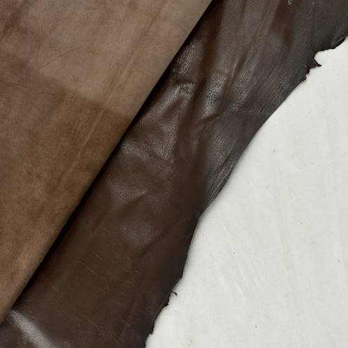 Deep Espresso Brown Textured Leather Hide HIDE440
