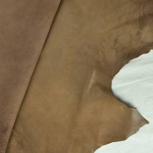 Taupe Brown Textured Leather Hide HIDE444