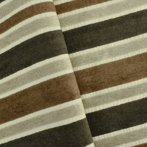 Brown/Taupe/Beige Chenille Texture Stripe Woven Decor Fabric DFW58212