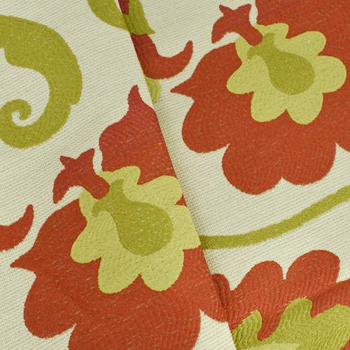 Deep Pink/Green/Multi Floral Jacquard Home Decorating Fabric DFW58219