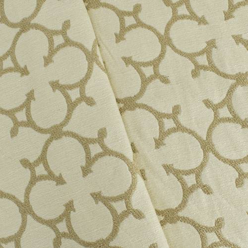Taupe/Ceramic Beige Floral Trellis Jacquard Decor Fabric DFW58220