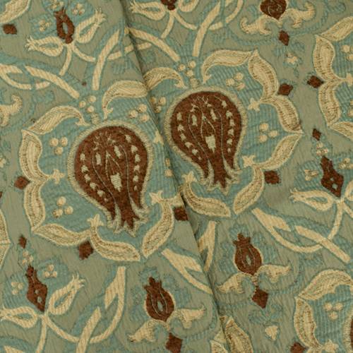 Teal/Beige/Brown Textured Baroque Jacquard Decorating Fabric DFW58221