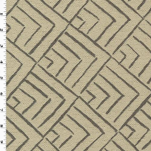 *10 3/4 YD PC--Beige/Gray Abstract Square Woven Home Decorating Fabric DFWX1139-X