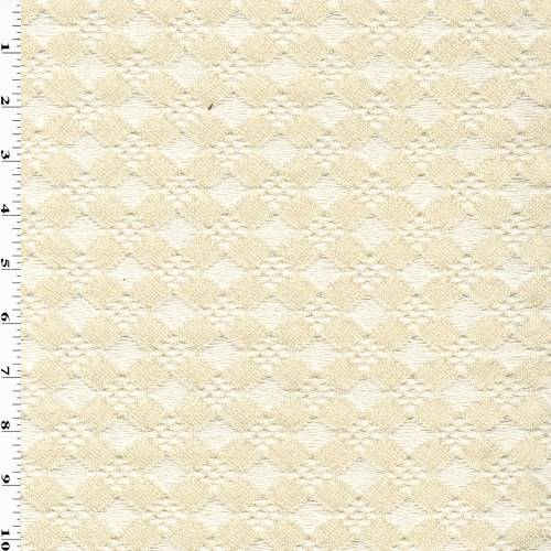*3 YD PC--Ivory Diamond Jacquard Woven Home Decorating Fabric DFWX1143-X