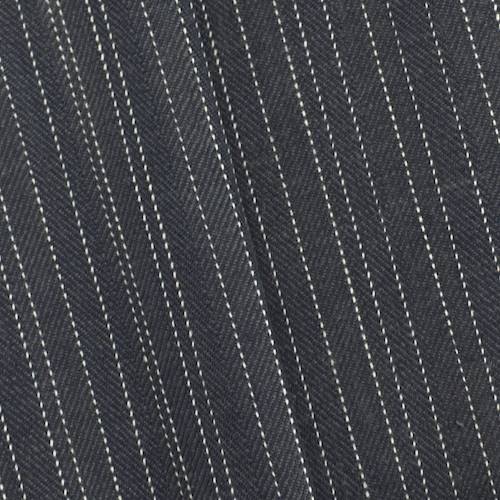 Black/White Cotton Striped Twill Denim 70915