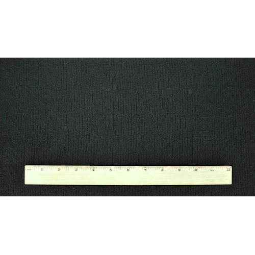 *1 3/8 YD PC--Pitch Black Wool Blend Texture Double Knit Coating