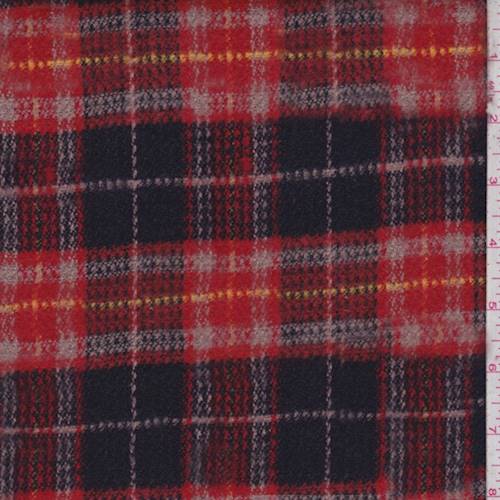 Red/Navy/Multi Textured Plaid Jacketing 83216