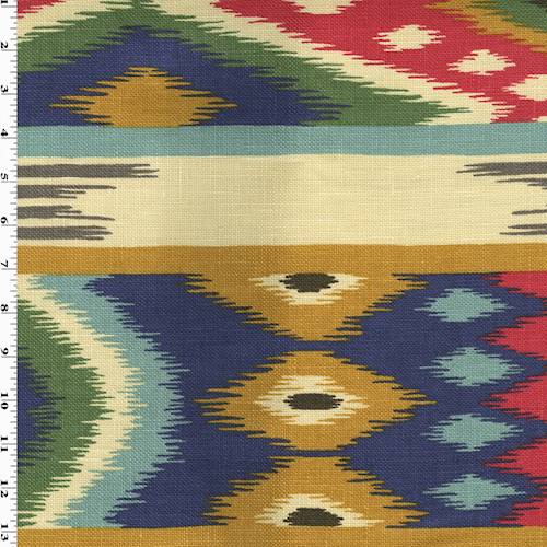 *2 3/4 YD PC--Beige/Green/Multi Abstract Stripe Woven Home Decorating Fabric DFWX1406-X