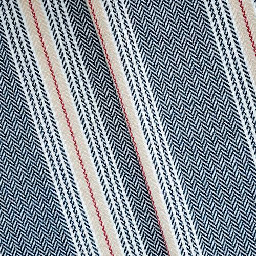 Navy/Multi Indoor/Outdoor Herringbone Stripe Decor Fabric DFW58337