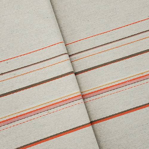 Taupe/Orange/Multi Indoor/Outdoor Stripe Decorating Fabric DFW58341