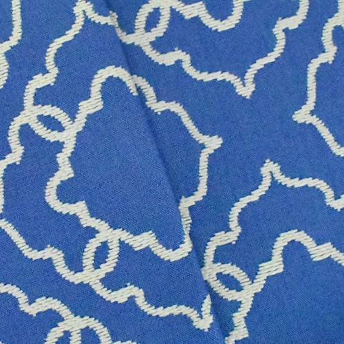 Sapphire/Ivory Quatrefoil Damask Home Decorating Fabric DFW58369