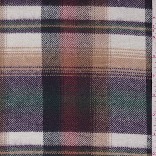 Deep Purple/Beige/Multi Plaid Woven Jacketing 83390