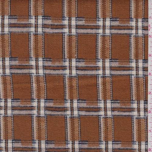 Navy/Pecan/White Abstract Plaid Woven Jacketing 83391