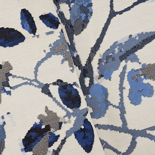 Blue/White/Multi Leaf Jacquard Home Decorating Fabric DFW58407