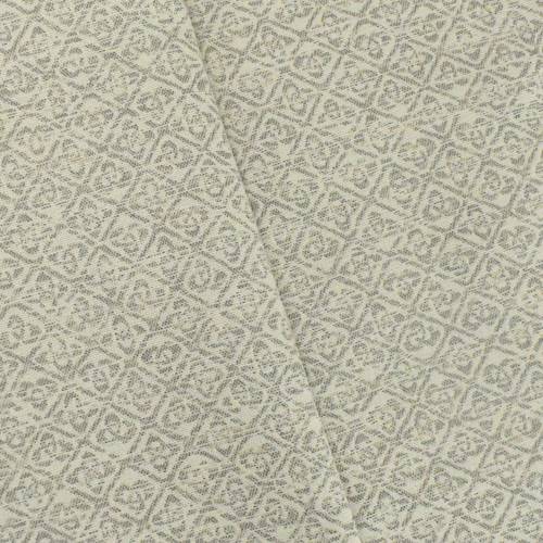 Gray/Ivory Beige Indoor/Outdoor Tile Jacquard Decor Fabric DFW58421