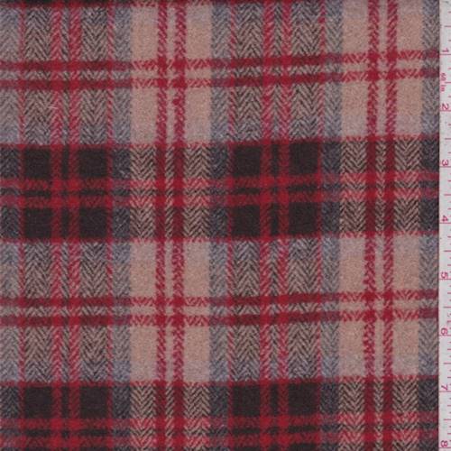 Red/Beige/Multi Plaid Woven Jacketing 83738