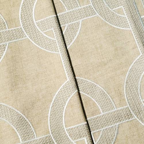 Natural/Multi Trellis Embroidered Micro Basket Decor Fabric DFW58492