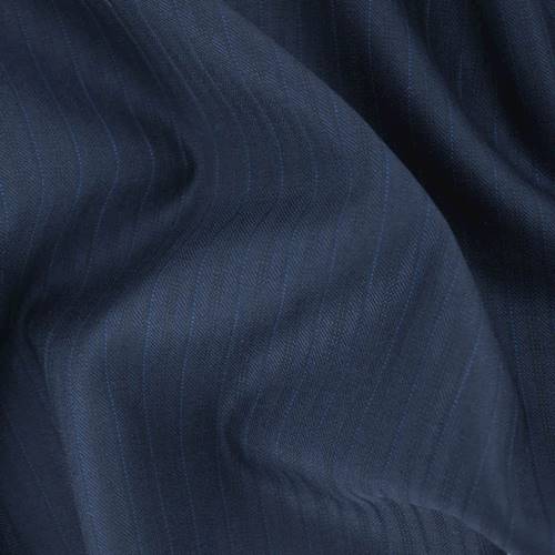 *3/4 YD PC--Black/Midnight Navy Wool/Silk Stripe Damask Suiting