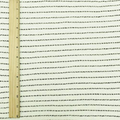*1 YD PC--Whisper White/Black Texture Stripe Sweater Knit