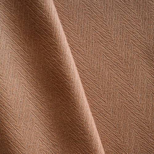 *1 5/8 YD PC--Toffee Brown Wool Blend Textured Chevron Jacquard Jacketing