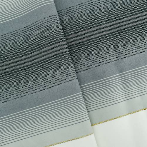 Black/Gray/Multi Stripe Woven Drapery Fabric DFW58594