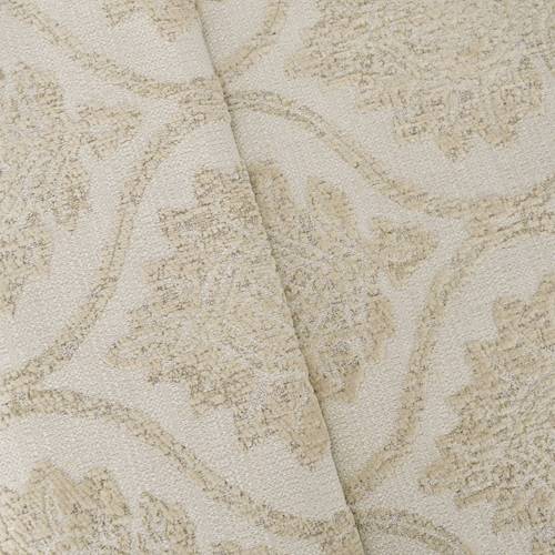 Beige/White/Gold Sparkle Ogee Chenille Jacquard Decor Fabric DFW58597