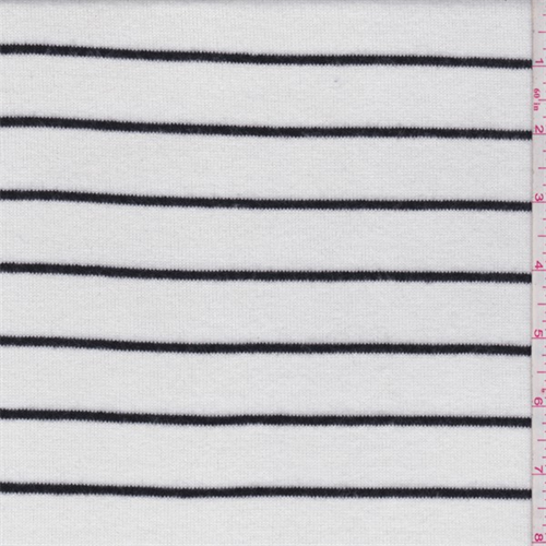 *2 1/8 YD PC--White/Black Pinstripe Sweater Knit