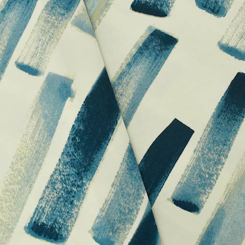 Navy/Multi Brush Stroke Print Cotton Twill Decorating Fabric DFW58635