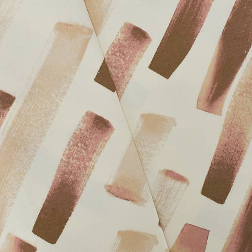 Brown/Rose Brush Stroke Print Cotton Twill Decorating Fabric DFW58641