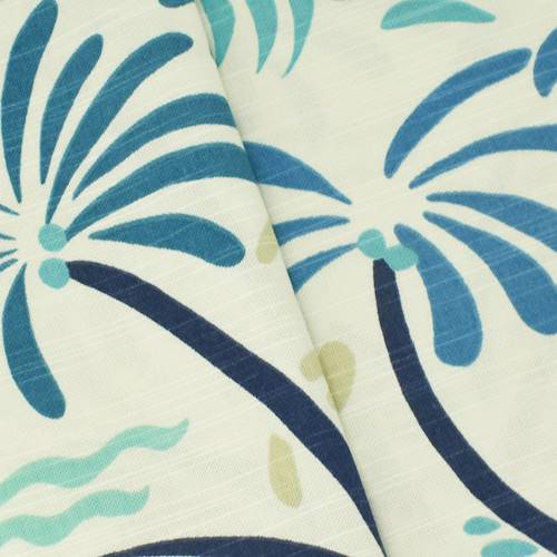 Teal/Taupe/Multi Tropical Print Canvas Home Decor Fabric DFW58678