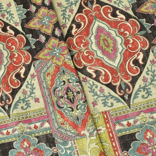 Olive/Multi Covington Boho Print Slubbed Woven Decor Fabric DFW58683
