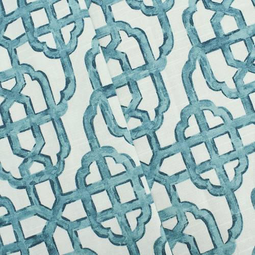 Soul Blue/White Imperial Trellis Printed Canvas Decor Fabric DFW58691