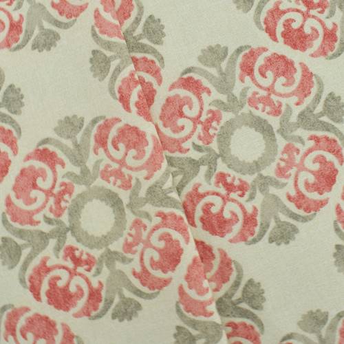 Gray/Rosy/Multi Waverly Medallion Print Canvas Decor Fabric DFW58697
