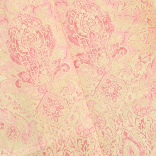 Pink/Beige Covington Baroque Printed Linen Decor Fabric DFW58705