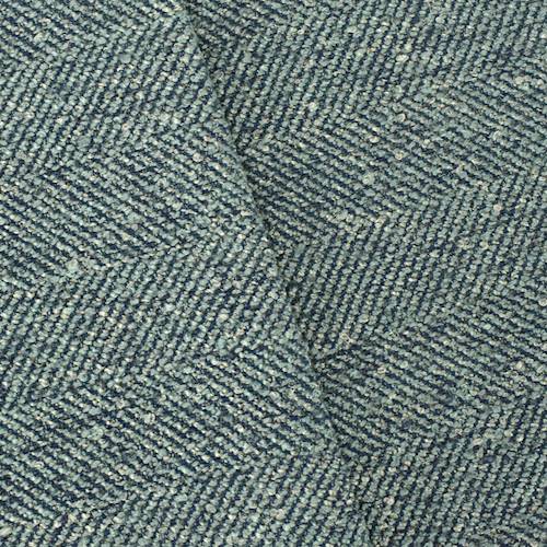 Blue/Icy Gray Boucle Textured Herringbone Decorating Fabric DFW58720