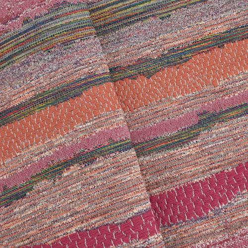Fuchsia/Orange/Multi Textured Stripe Woven Decorating Fabric DFW58726