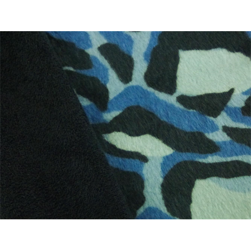 *2 1/4 YD PC--Blue/Black Animal Print Faux Fur