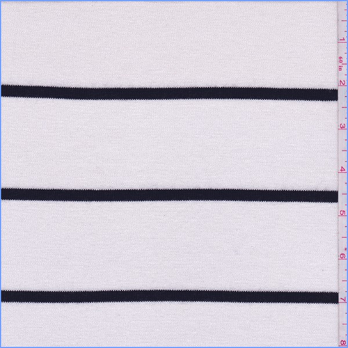 *1 3/4 YD PC--Ivory/Black Stripe Sweater Knit