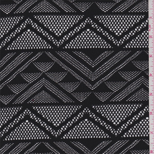 *3 YD PC--Black Geometric Stripe Lace
