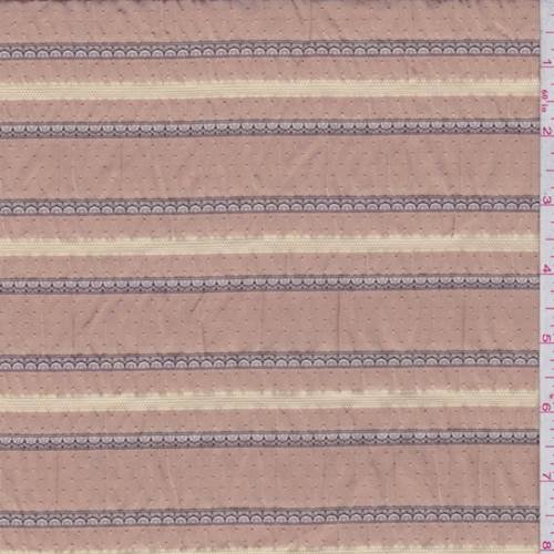 *1 1/4 YD PC--Rust Orange Scalloped Stripe Seersucker